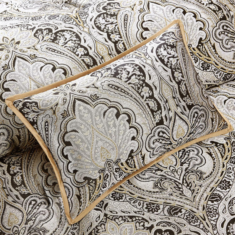 Conjunto de lujo: elegante conjunto de habitación en bolsa de satén, 24 piezas con cortinas y almohadas decorativas a juego