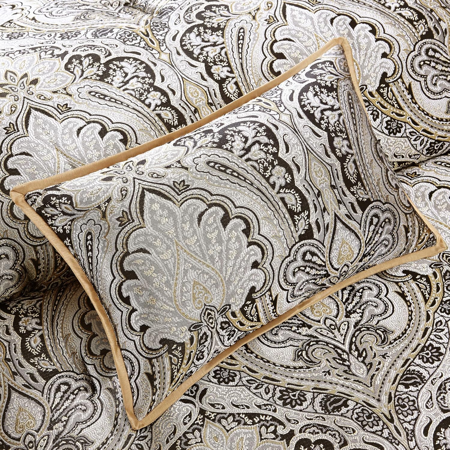 Luxe Set-Satin Elegant Room in a Bag Set - 24 Pcs. with Matching Curtains, Decorative Pillows