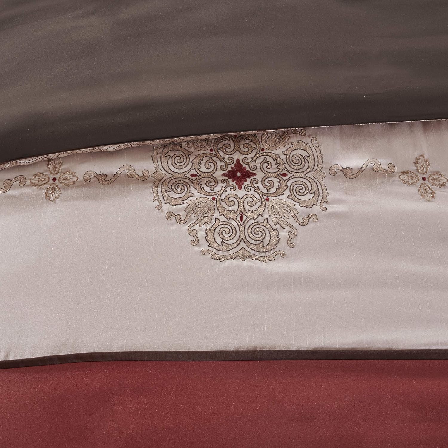 Conjunto de lujo: elegante conjunto de habitación en bolsa de satén, 24 piezas con cortinas y almohadas decorativas a juego 